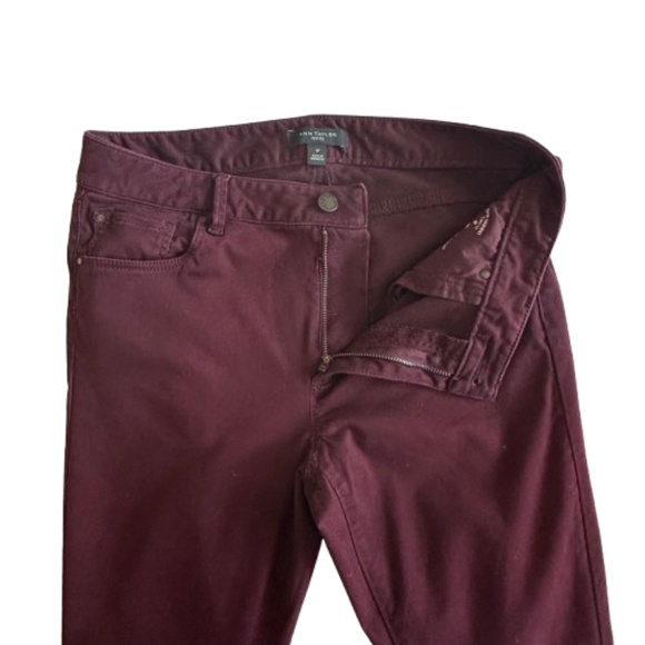 Ann Taylor Women's 6P Burgundy The Skinny Curvy Fit Stretchy Cotton Blend Pants - Picture 3 of 12